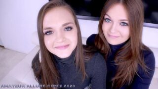 AmateurAllure – Amateur Allure Welcomes TWIN SISTERS Joey and Sami White to Give POV Blowjob and Swallow Cum – Joey White, Sami White
